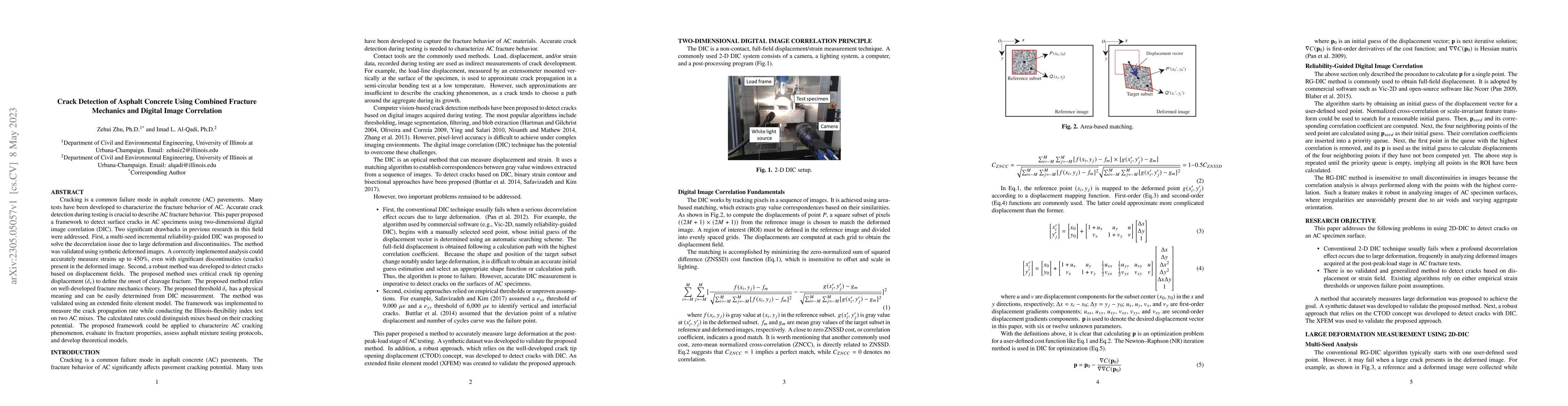 Thumbnail for Crack Detection of Asphalt Concrete Using Combined Fracture Mechanics
  and Digital Image Correlation