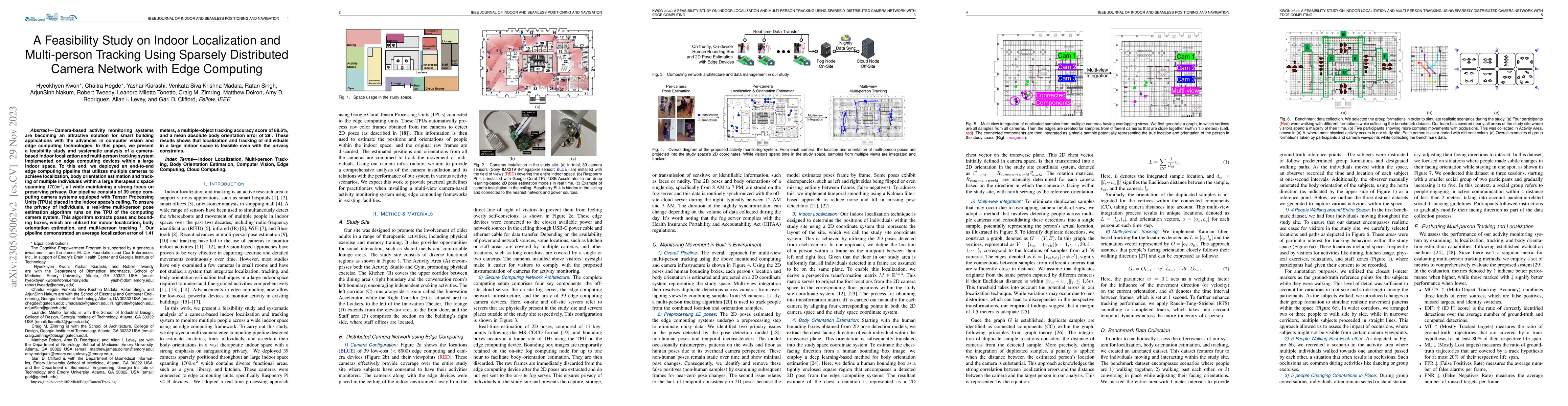 Thumbnail for A Feasibility Study on Indoor Localization and Multi-person Tracking
  Using Sparsely Distributed Camera Network with Edge Computing