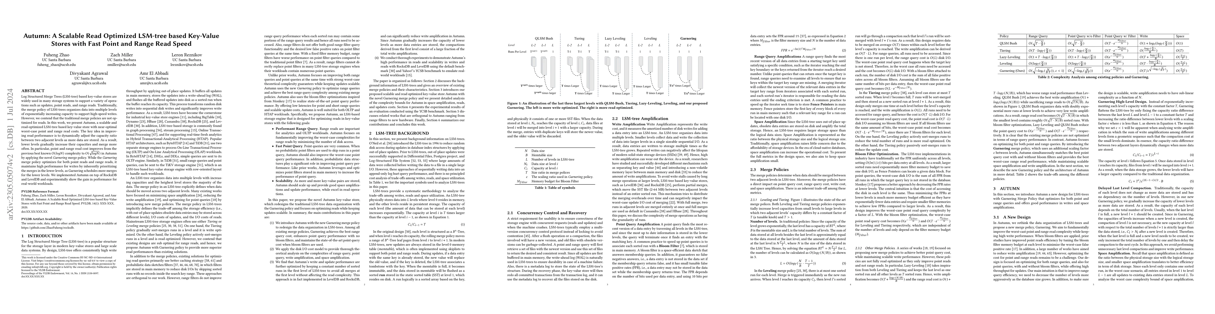 Thumbnail for Autumn: A Scalable Read Optimized LSM-tree based Key-Value Stores with
  Fast Point and Range Read Speed