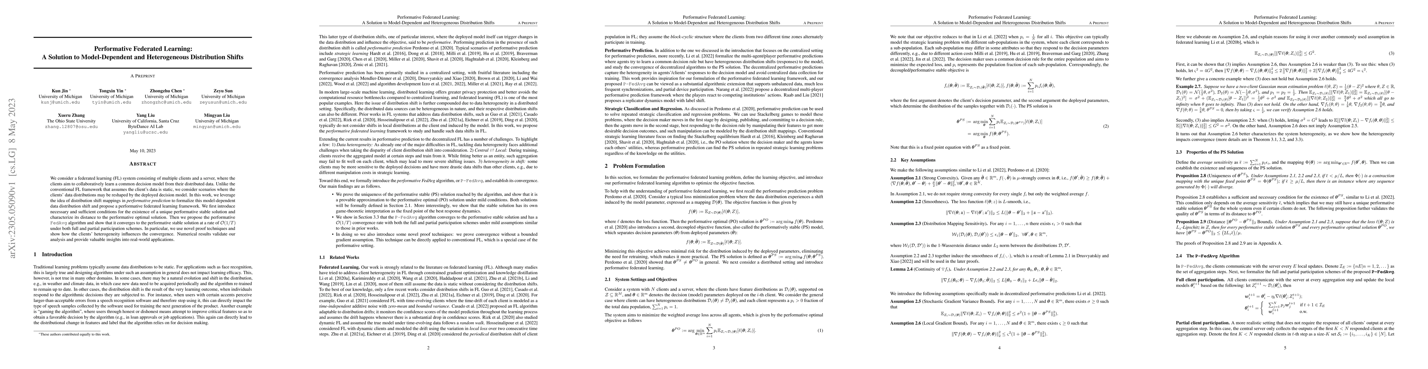 Thumbnail for Performative Federated Learning: A Solution to Model-Dependent and
  Heterogeneous Distribution Shifts