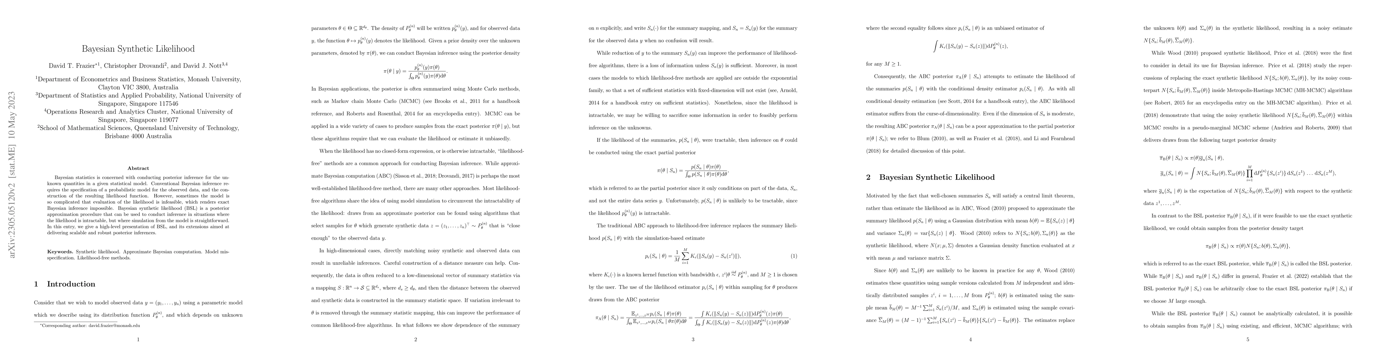 Thumbnail for Bayesian Synthetic Likelihood