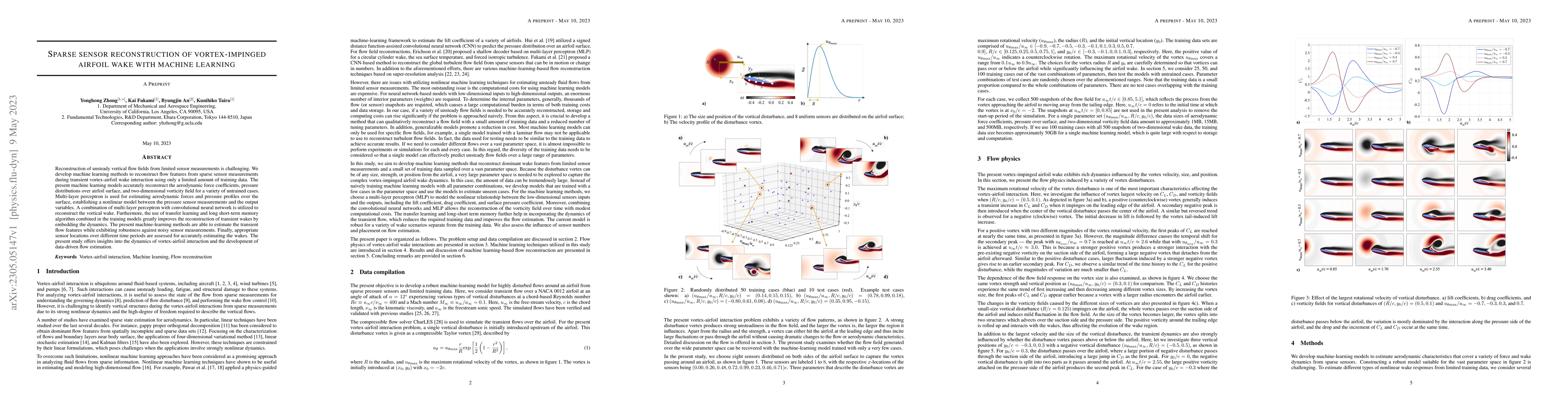 Thumbnail for Sparse sensor reconstruction of vortex-impinged airfoil wake with
  machine learning