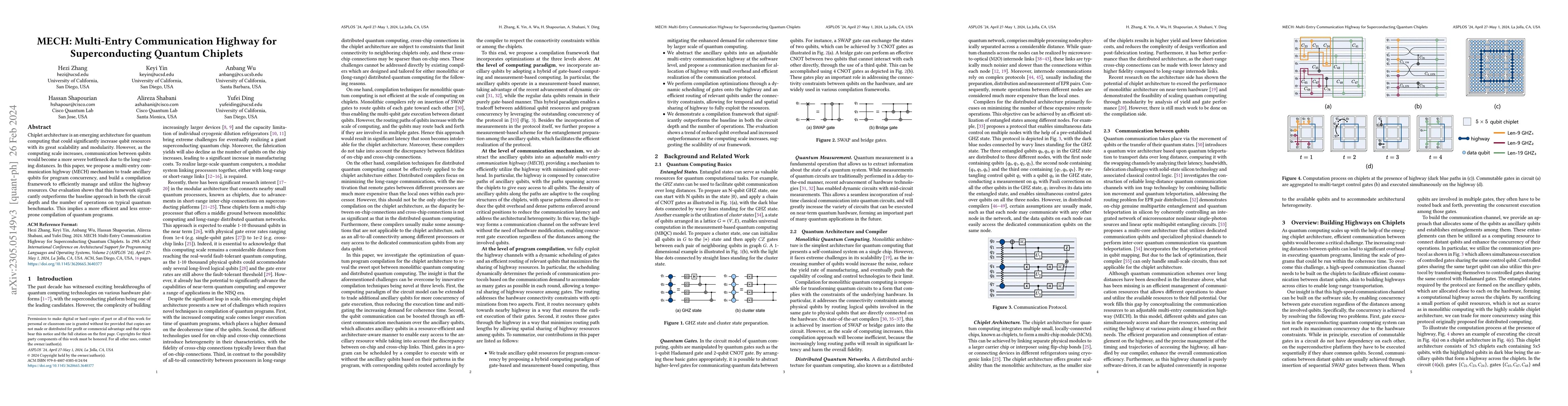Thumbnail for MECH: Multi-Entry Communication Highway for Superconducting Quantum
  Chiplets