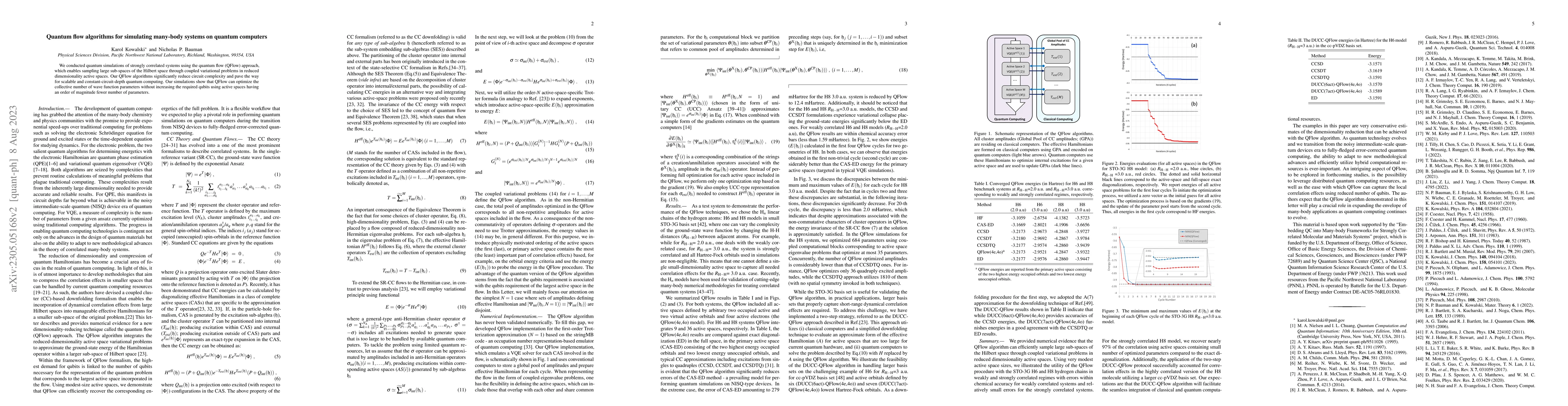 Thumbnail for Quantum flow algorithms for simulating many-body systems on quantum
  computers