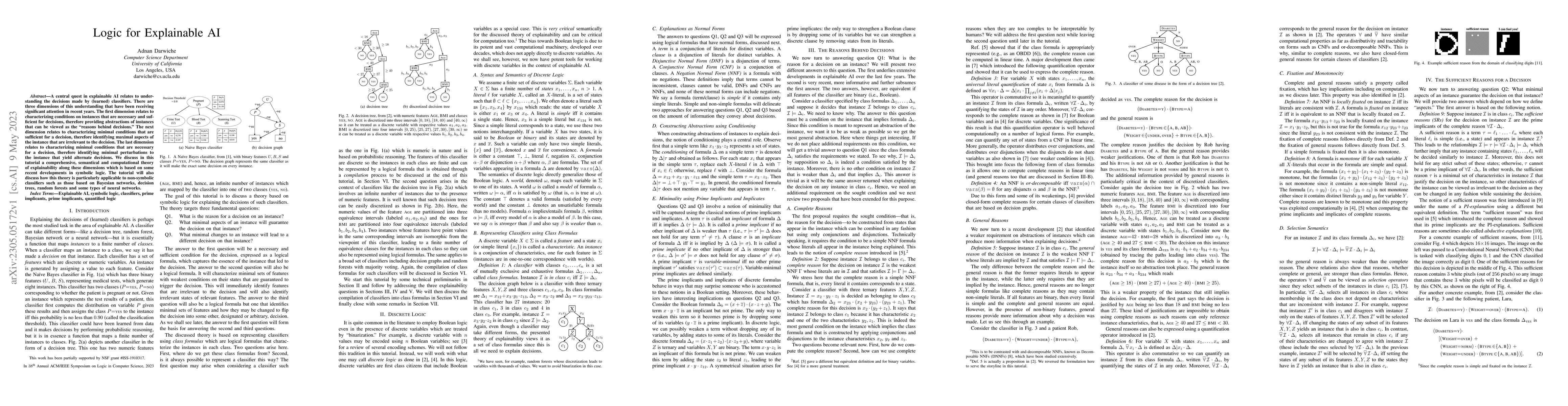 Thumbnail for Logic for Explainable AI