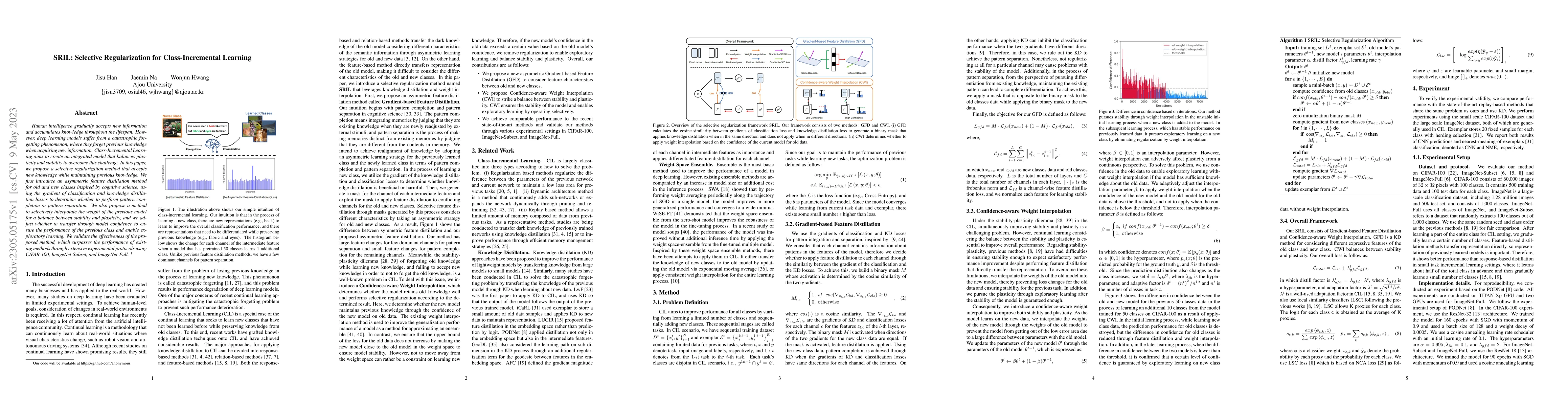 Thumbnail for SRIL: Selective Regularization for Class-Incremental Learning