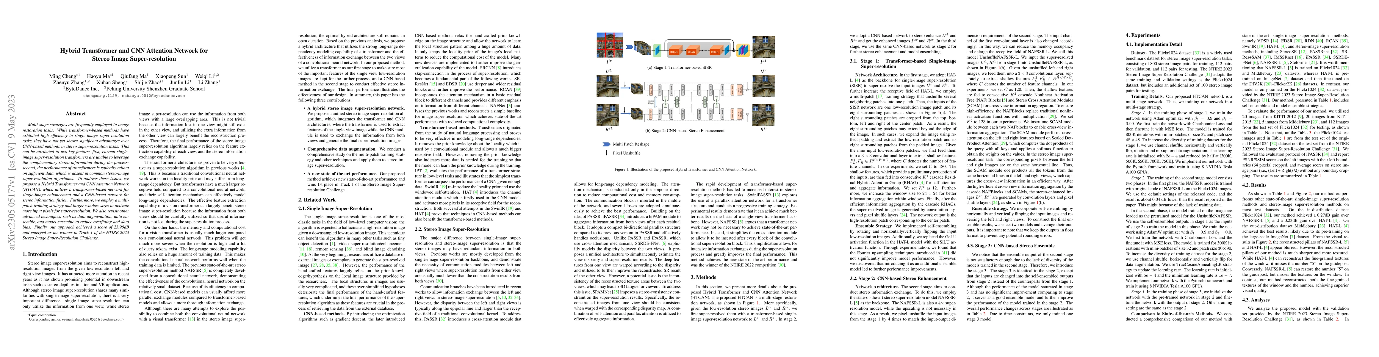 Thumbnail for Hybrid Transformer and CNN Attention Network for Stereo Image
  Super-resolution