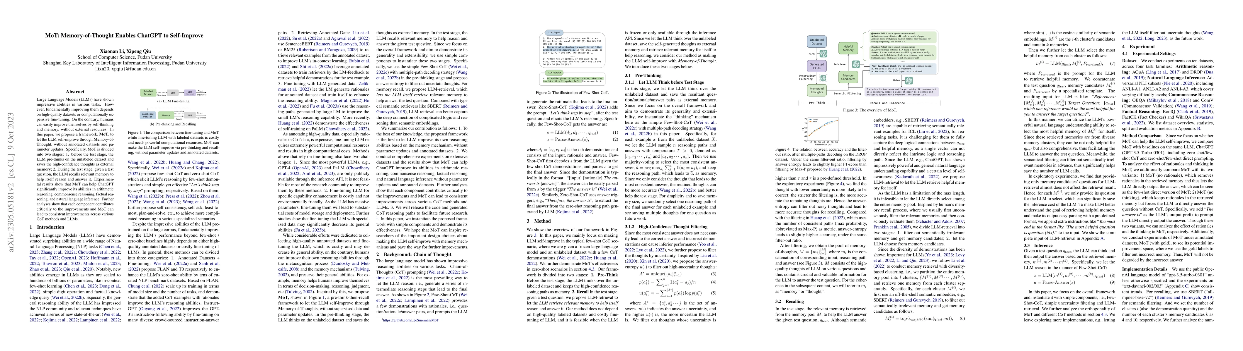 Thumbnail for MoT: Memory-of-Thought Enables ChatGPT to Self-Improve