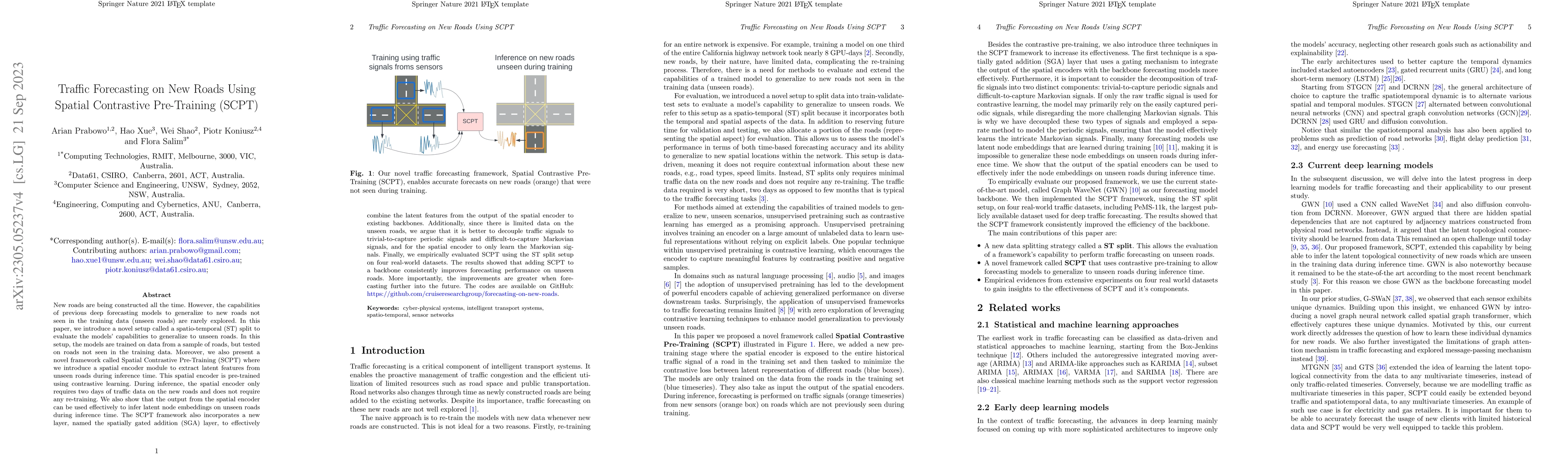 Thumbnail for Traffic Forecasting on New Roads Using Spatial Contrastive Pre-Training
  (SCPT)
