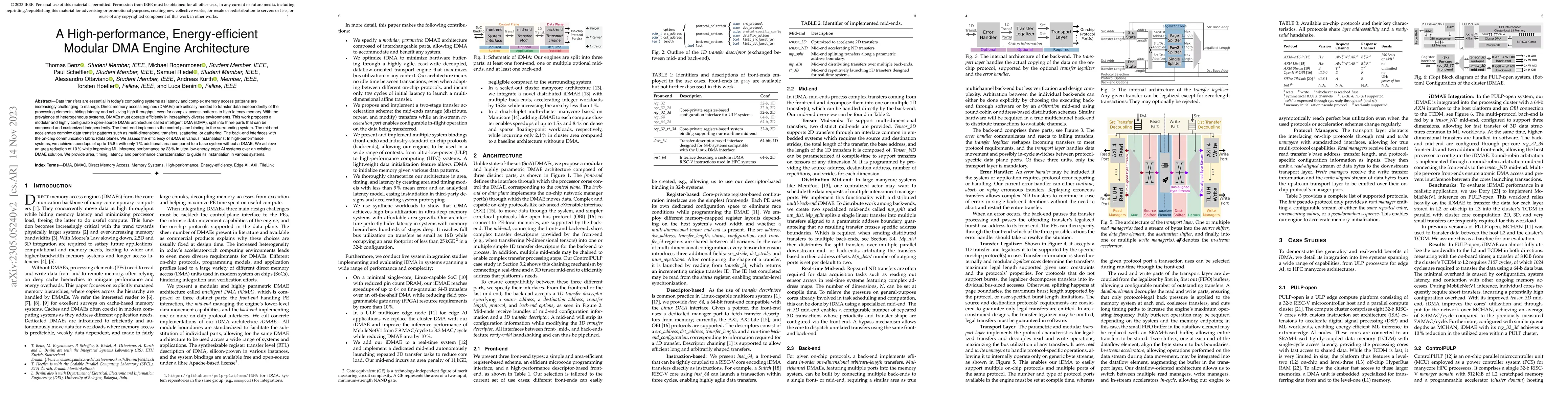 Thumbnail for A High-performance, Energy-efficient Modular DMA Engine Architecture