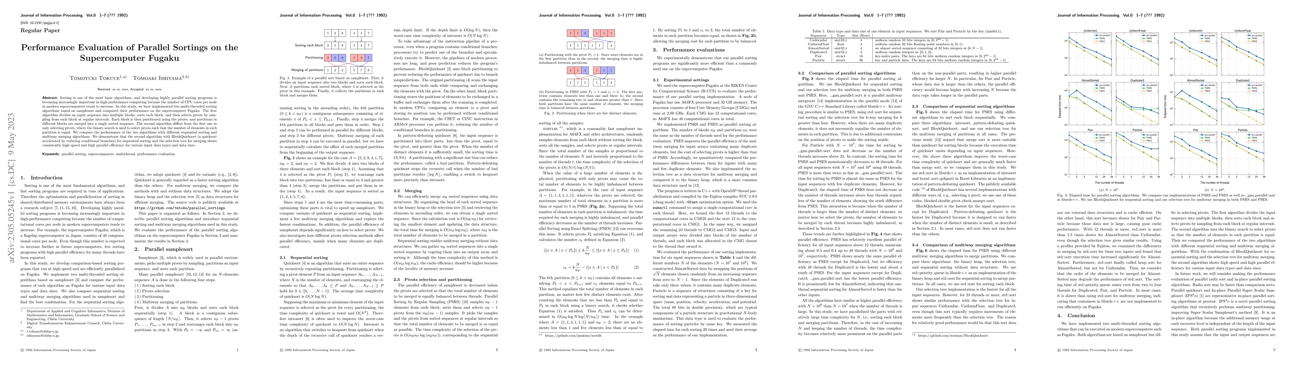 Thumbnail for Performance Evaluation of Parallel Sortings on the Supercomputer Fugaku