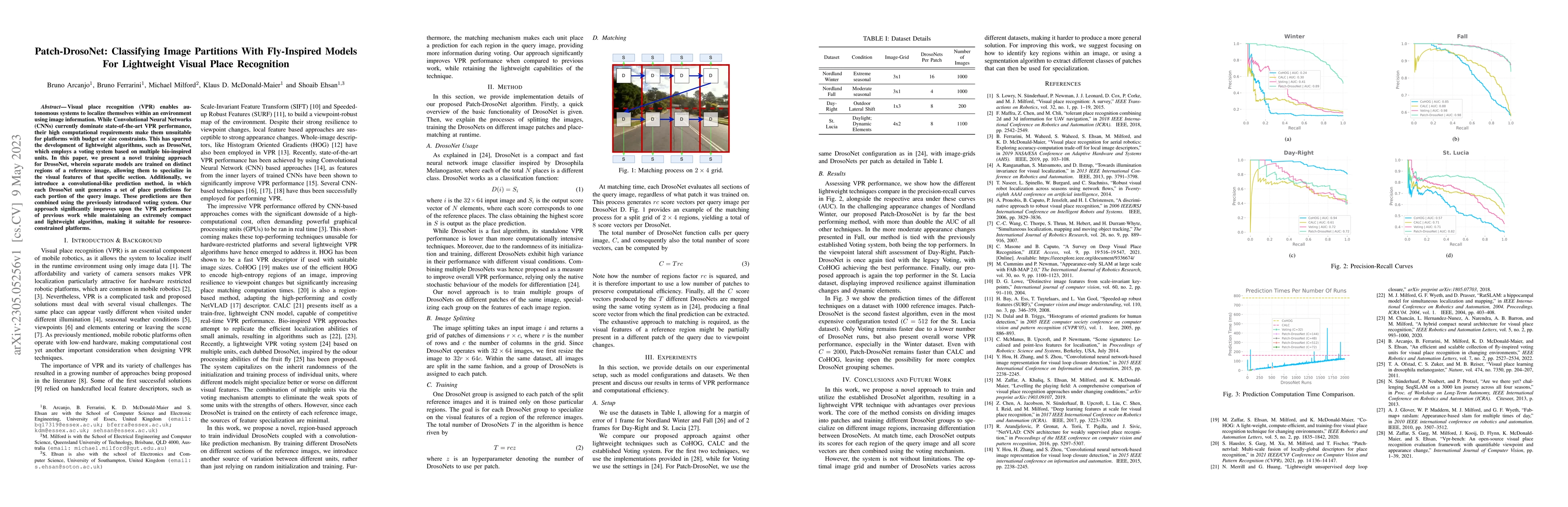 Thumbnail for Patch-DrosoNet: Classifying Image Partitions With Fly-Inspired Models
  For Lightweight Visual Place Recognition