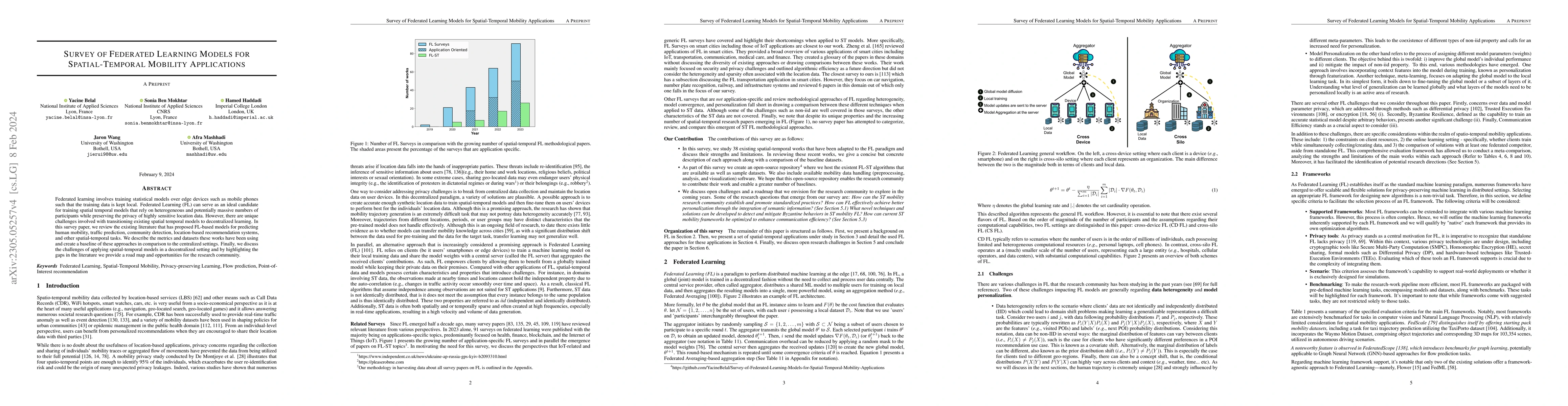 Thumbnail for Survey of Federated Learning Models for Spatial-Temporal Mobility
  Applications