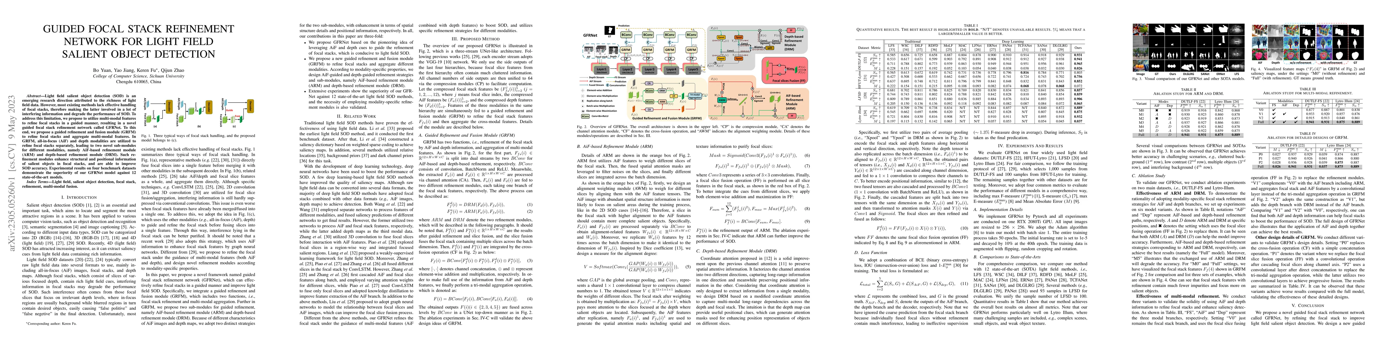 Thumbnail for Guided Focal Stack Refinement Network for Light Field Salient Object
  Detection