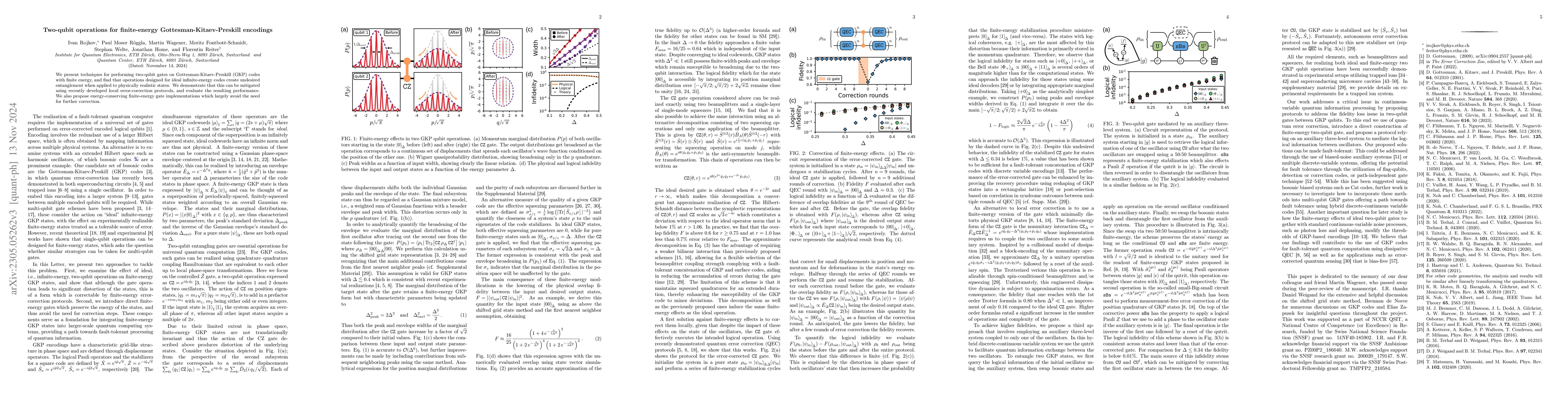 Thumbnail for Two-qubit operations for finite-energy Gottesman-Kitaev-Preskill
  encodings