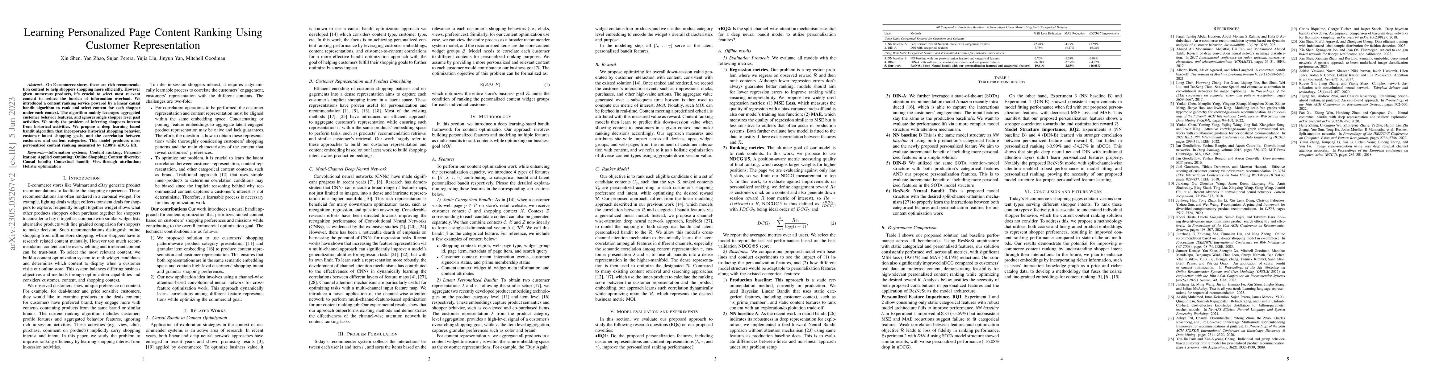 Thumbnail for Learning Personalized Page Content Ranking Using Customer Representation