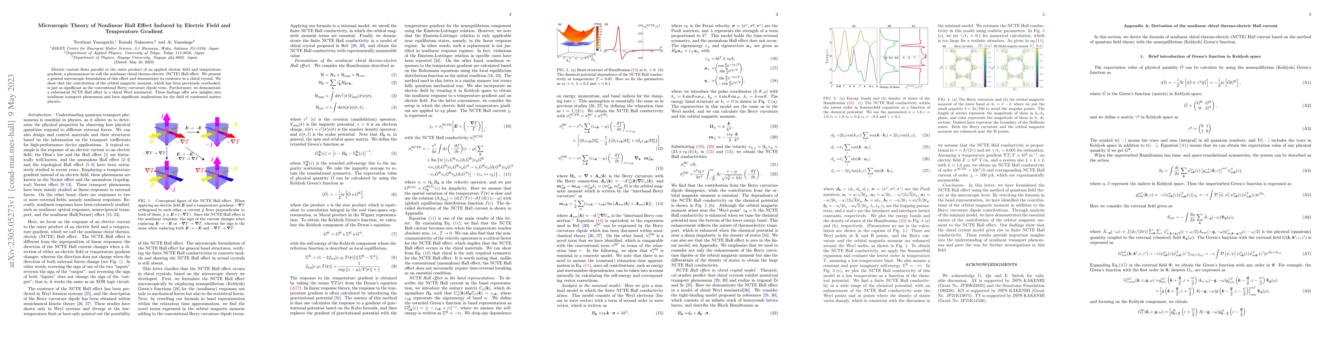 Thumbnail for Microscopic Theory of Nonlinear Hall Effect Induced by Electric Field
  and Temperature Gradient