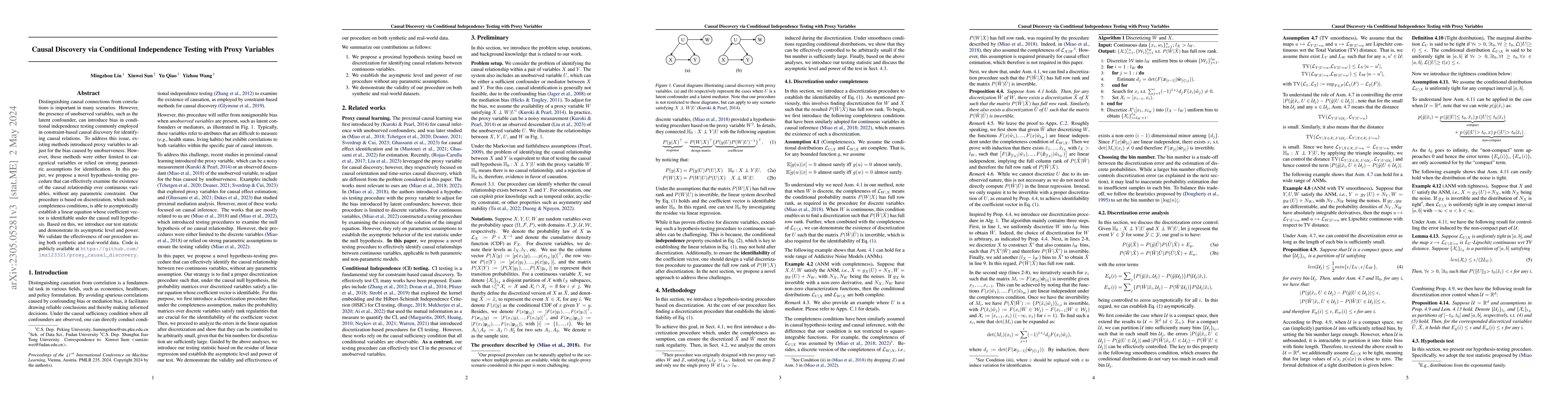 Thumbnail for Causal Discovery via Conditional Independence Testing with Proxy
  Variables