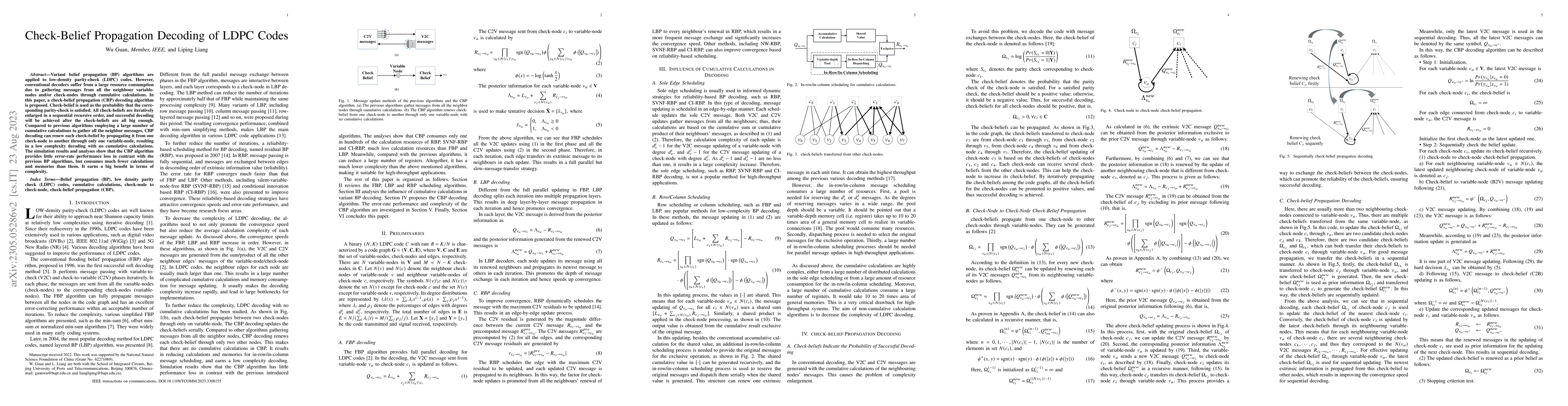Thumbnail for Check Belief Propagation Decoding of LDPC Codes