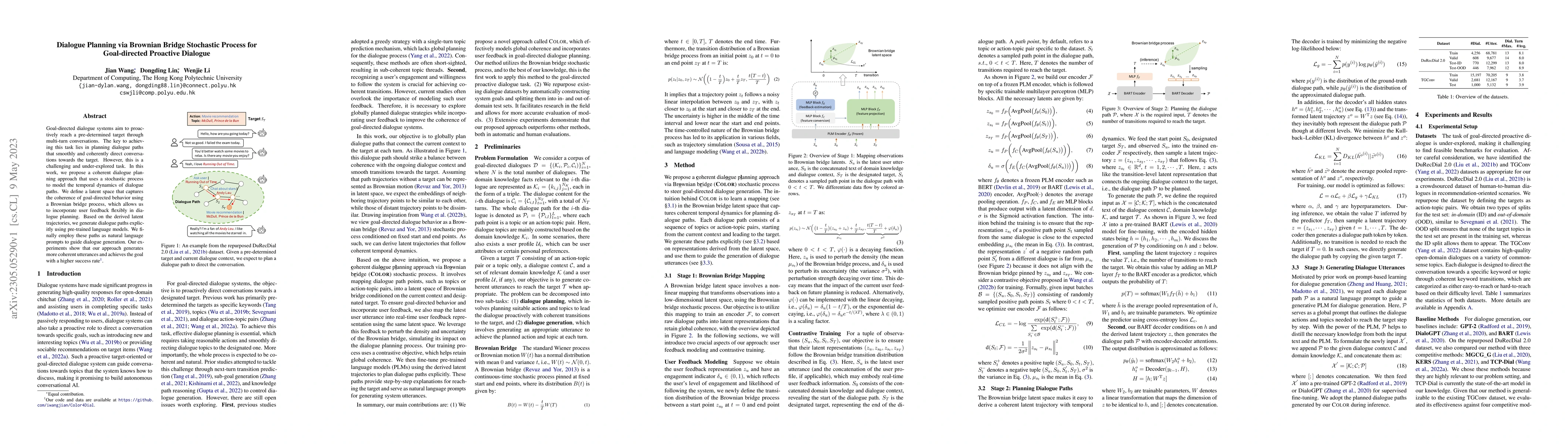 Thumbnail for Dialogue Planning via Brownian Bridge Stochastic Process for
  Goal-directed Proactive Dialogue