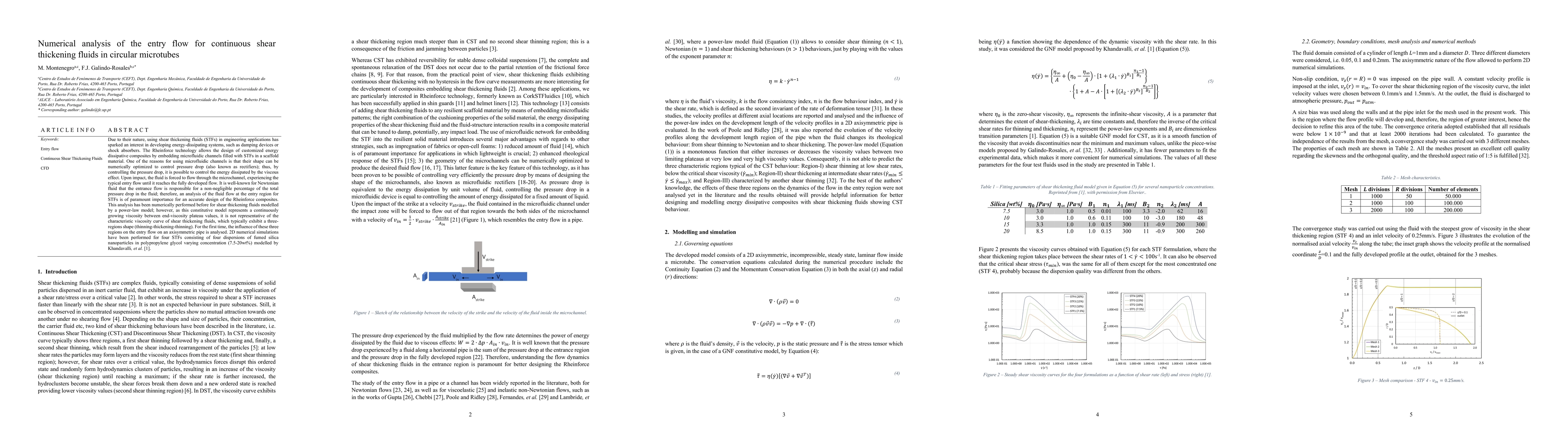 Thumbnail for Numerical analysis of the entry flow for continuous shear thickening
  fluids in circular microtubes