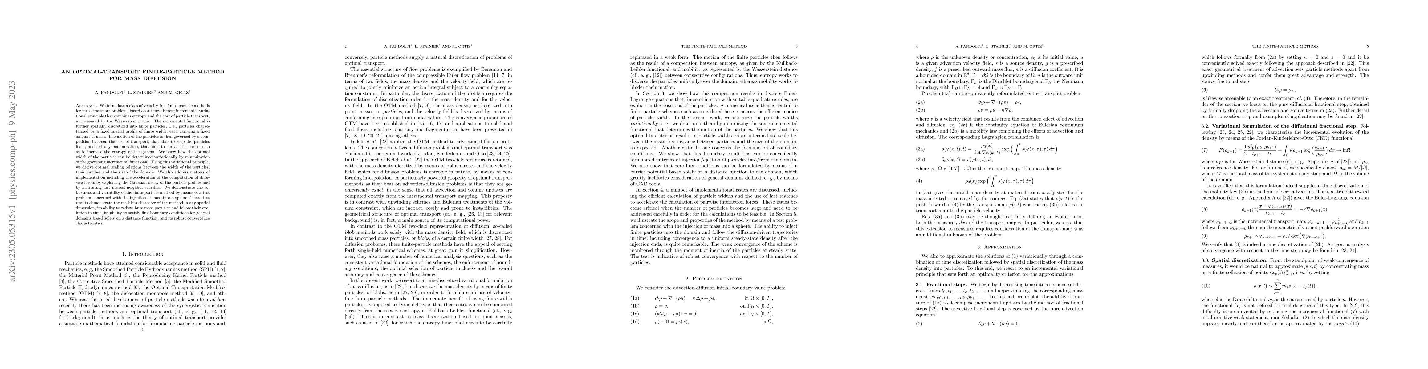 Thumbnail for An optimal-transport finite-particle method for mass diffusion