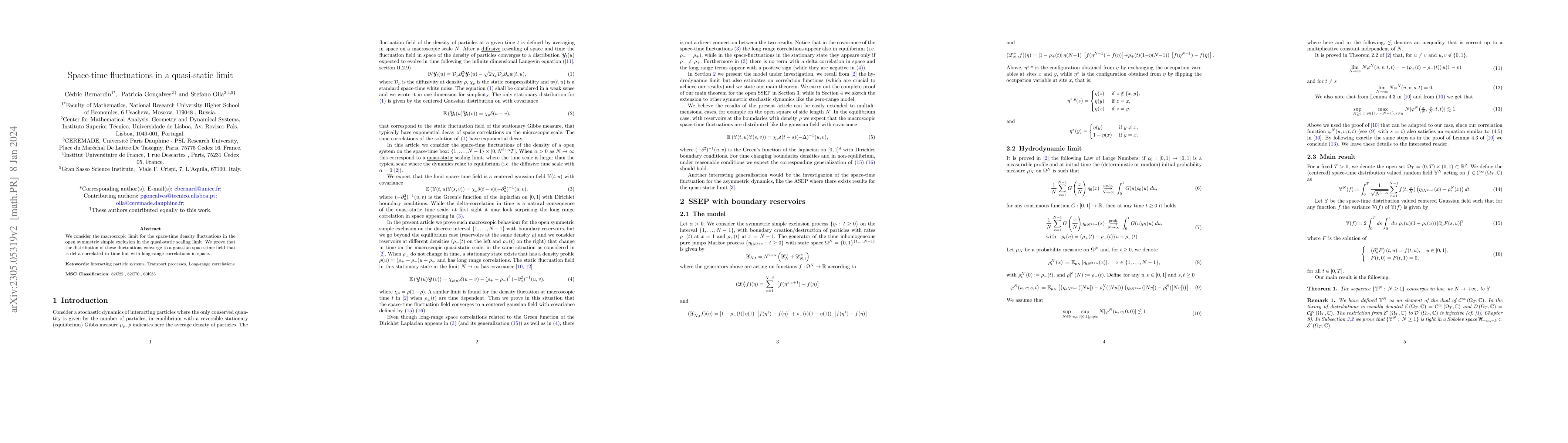 Thumbnail for Space-time fluctuations in a quasi-static limit