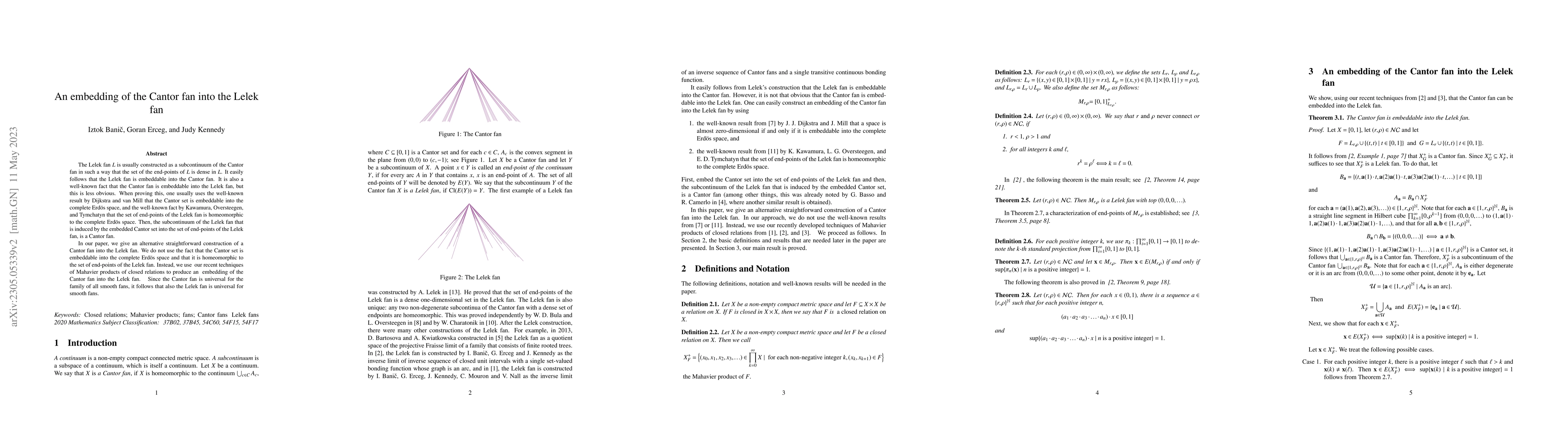 Thumbnail for An embedding of the Cantor fan into the Lelek fan