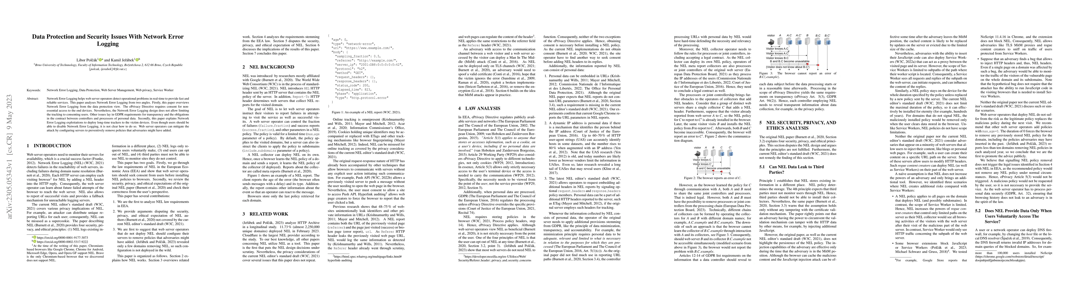Thumbnail for Data Protection and Security Issues With Network Error Logging