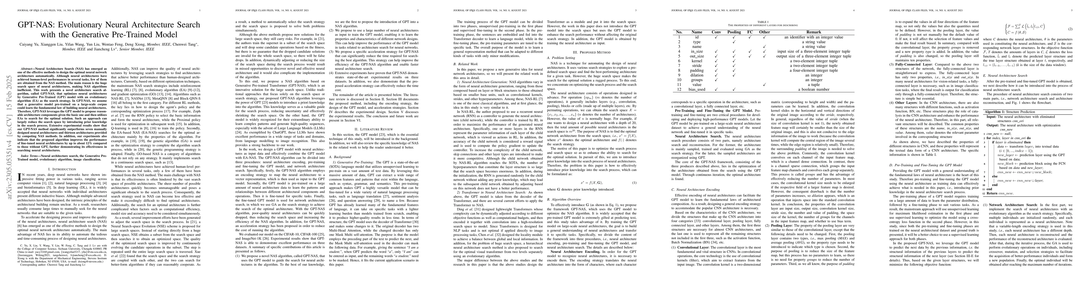 Thumbnail for GPT-NAS: Evolutionary Neural Architecture Search with the Generative
  Pre-Trained Model