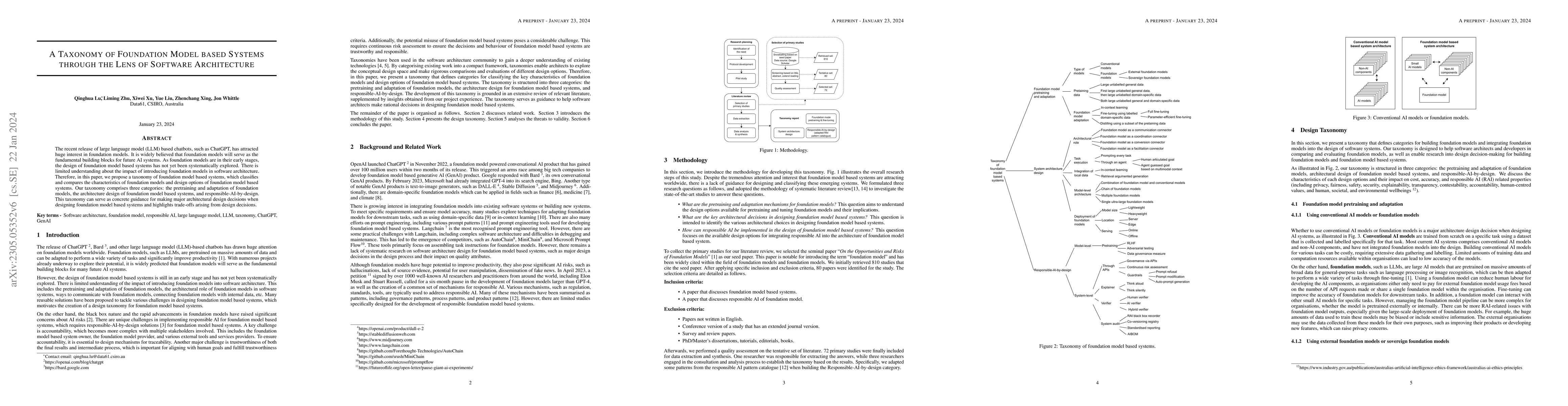 Thumbnail for A Taxonomy of Foundation Model based Systems through the Lens of
  Software Architecture