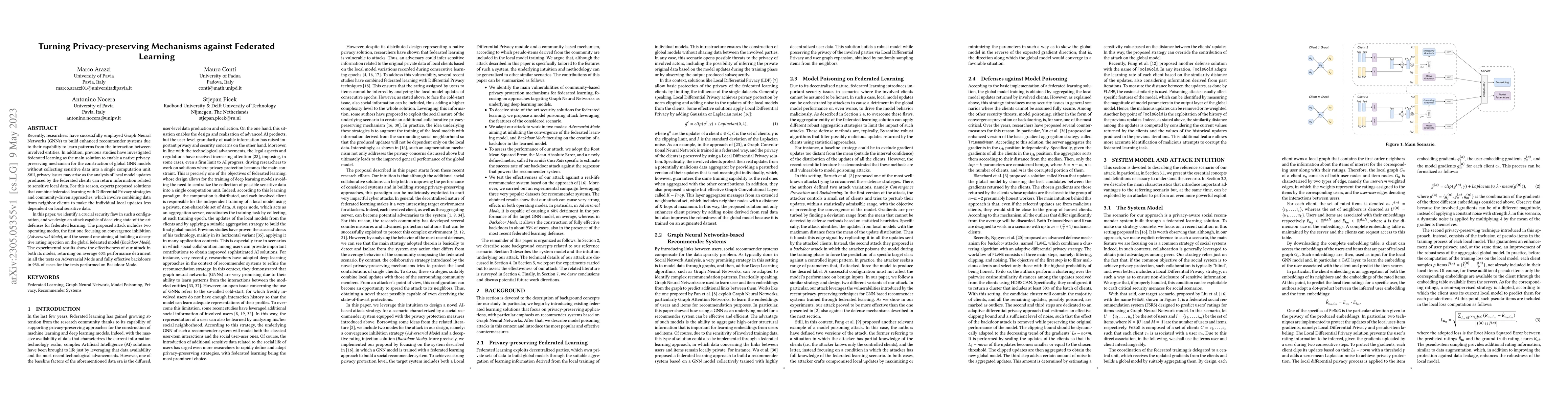 Thumbnail for Turning Privacy-preserving Mechanisms against Federated Learning