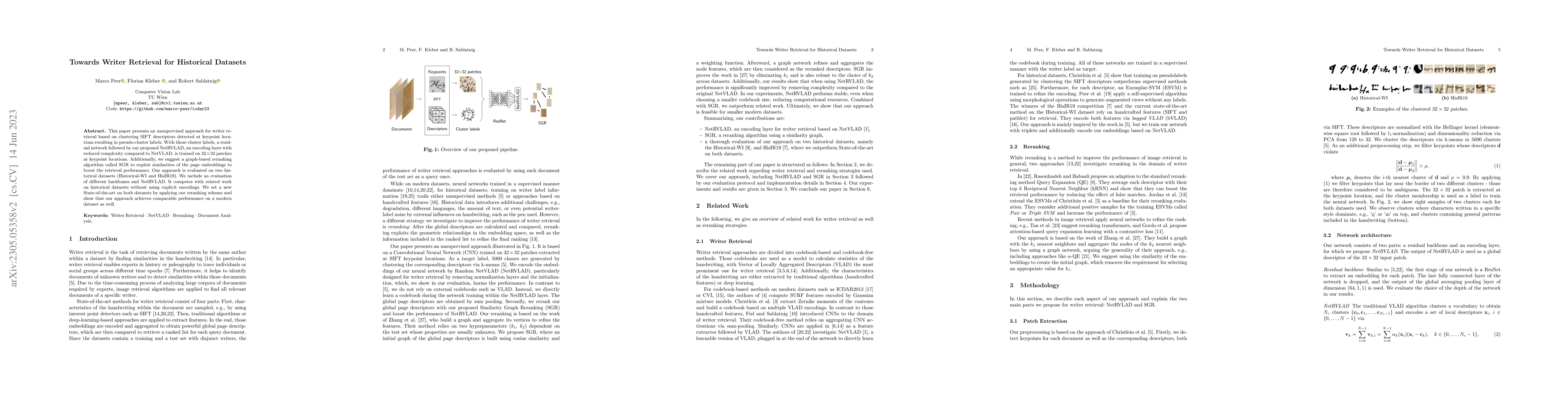 Thumbnail for Towards Writer Retrieval for Historical Datasets