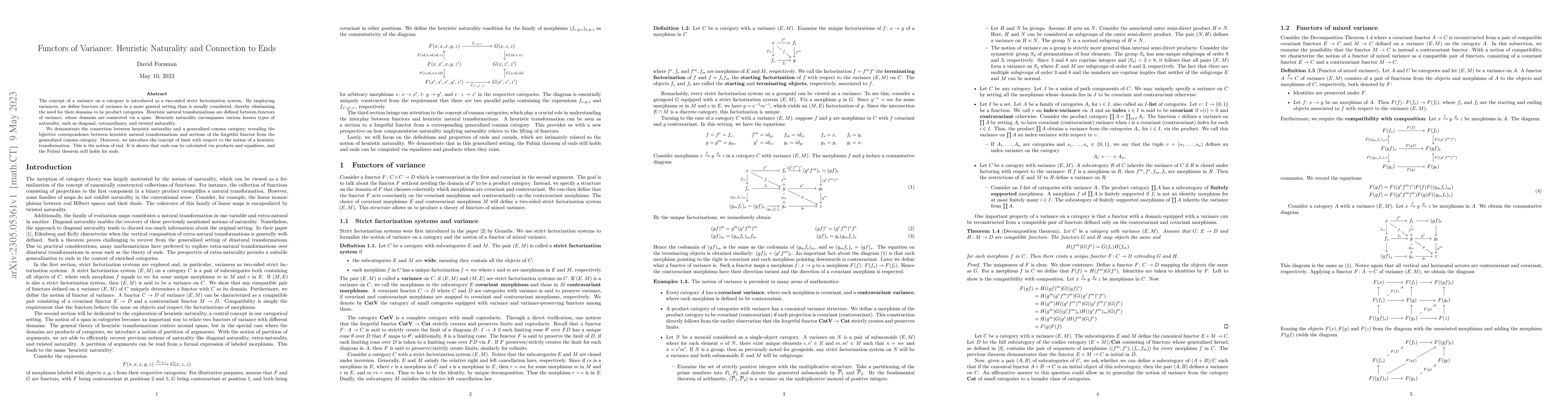 Thumbnail for Functors of Variance: Heuristic Naturality and Connection to Ends