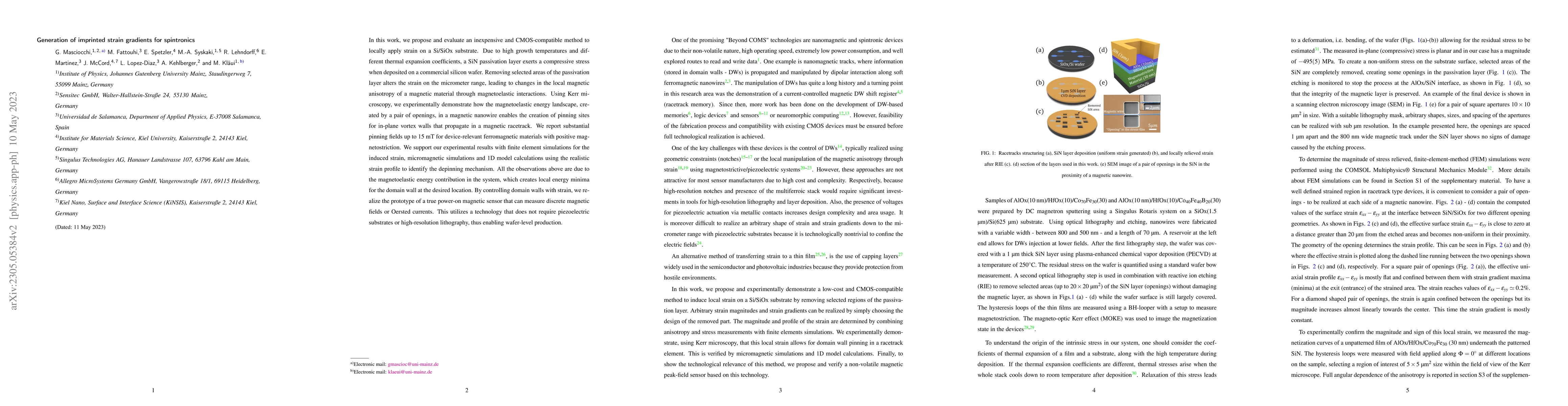 Thumbnail for Generation of imprinted strain gradients for spintronics