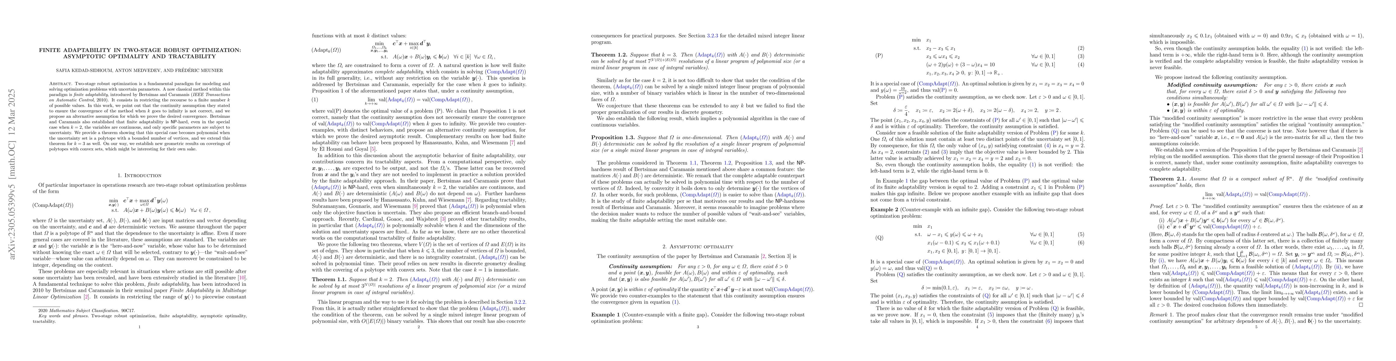 Thumbnail for On the continuity assumption of "Finite Adaptability in Multistage
  Linear Optimization'' by Bertsimas and Caramanis