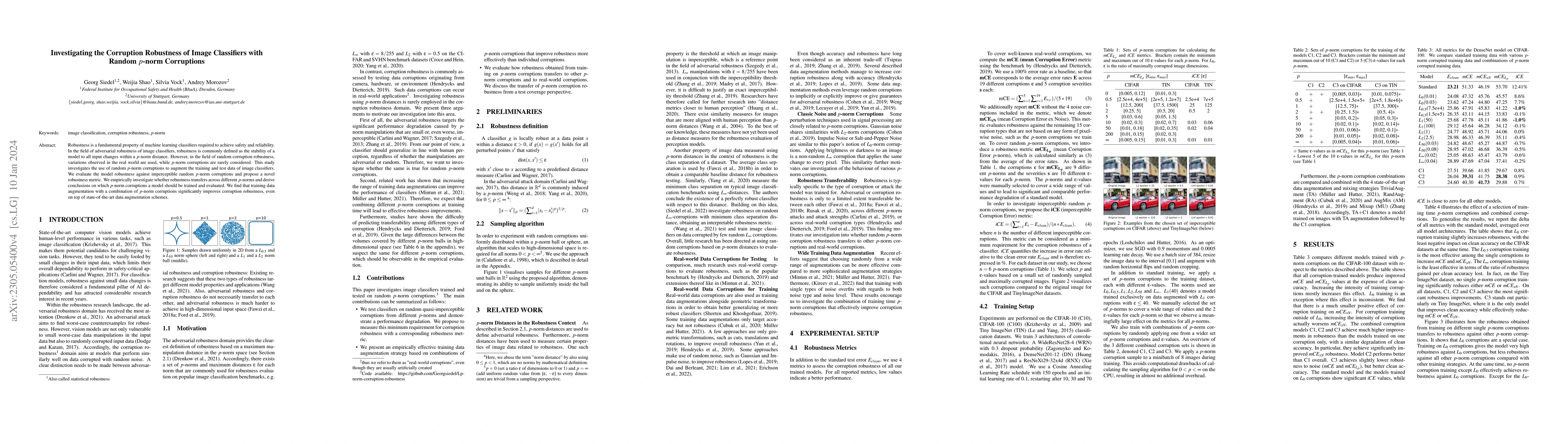 Thumbnail for Investigating the Corruption Robustness of Image Classifiers with Random
  Lp-norm Corruptions