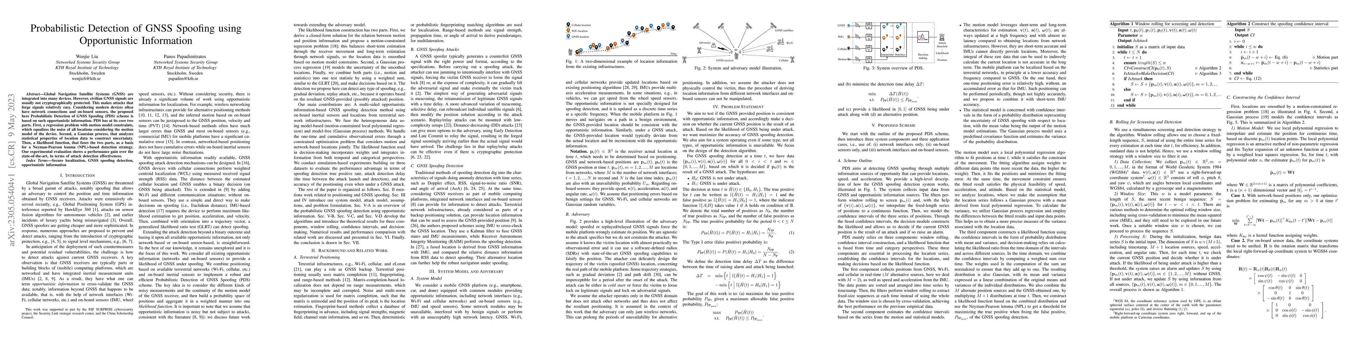 Thumbnail for Probabilistic Detection of GNSS Spoofing using Opportunistic Information
