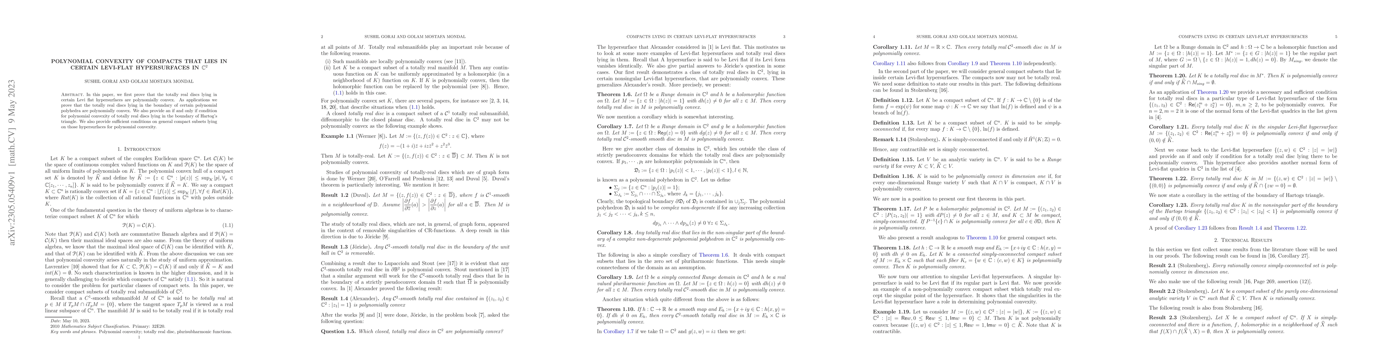 Thumbnail for Polynomial convexity of compacts that lies in certain Levi-flat
  hypersurfaces in $\mathbb{C}^2$