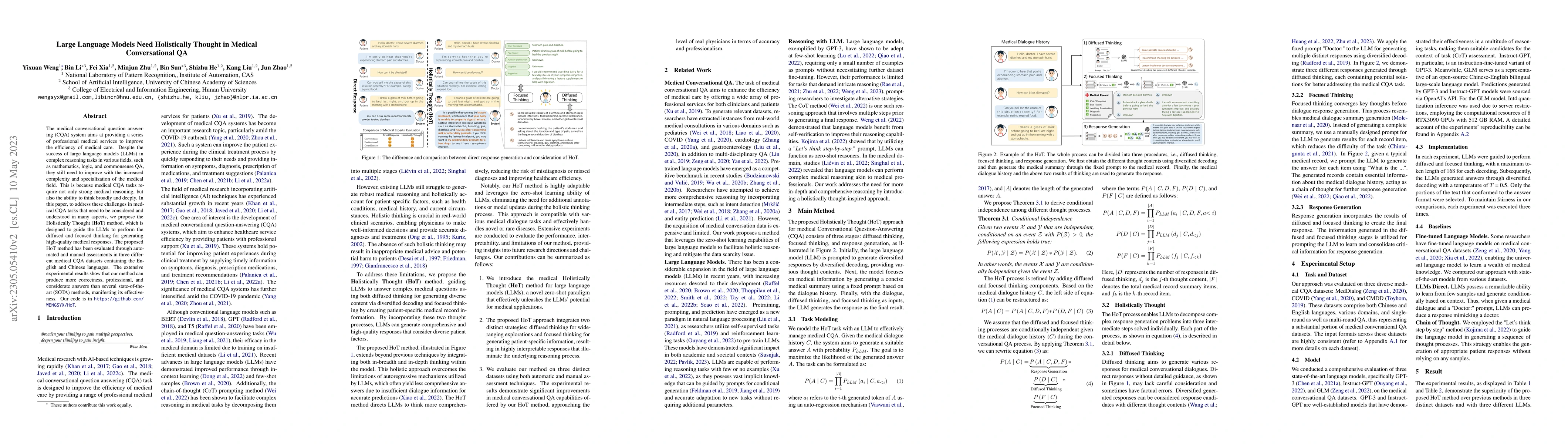 Thumbnail for Large Language Models Need Holistically Thought in Medical
  Conversational QA