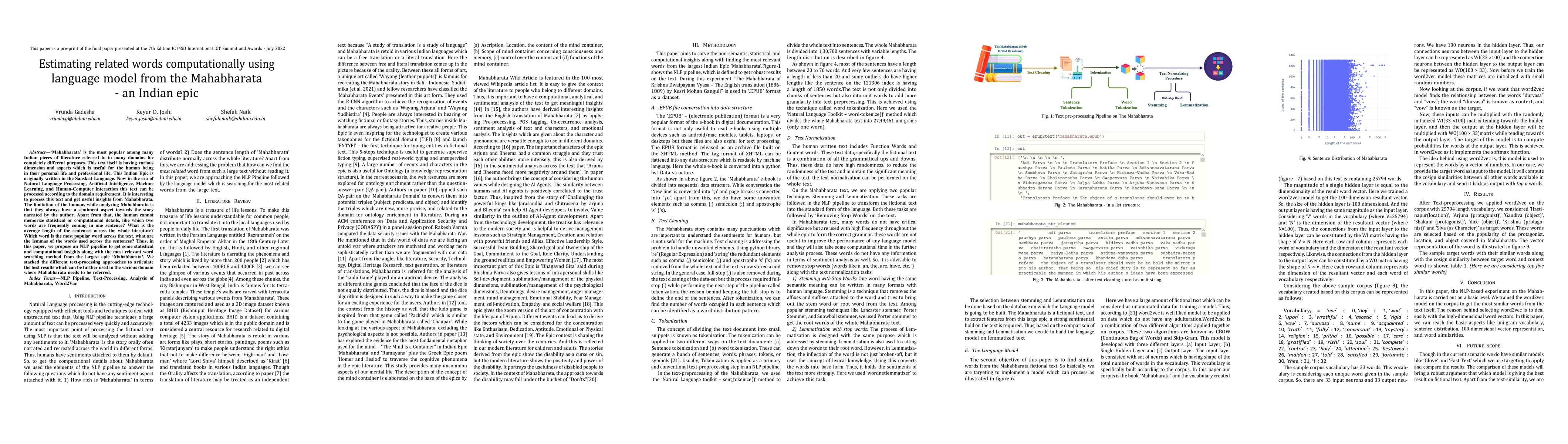 Thumbnail for Estimating related words computationally using language model from the
  Mahabharata -- an Indian epic