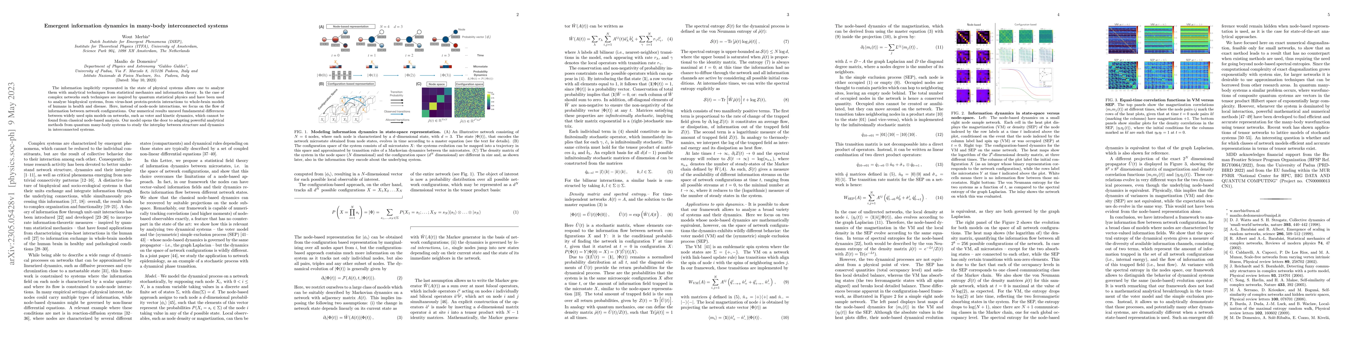 Thumbnail for Emergent information dynamics in many-body interconnected systems