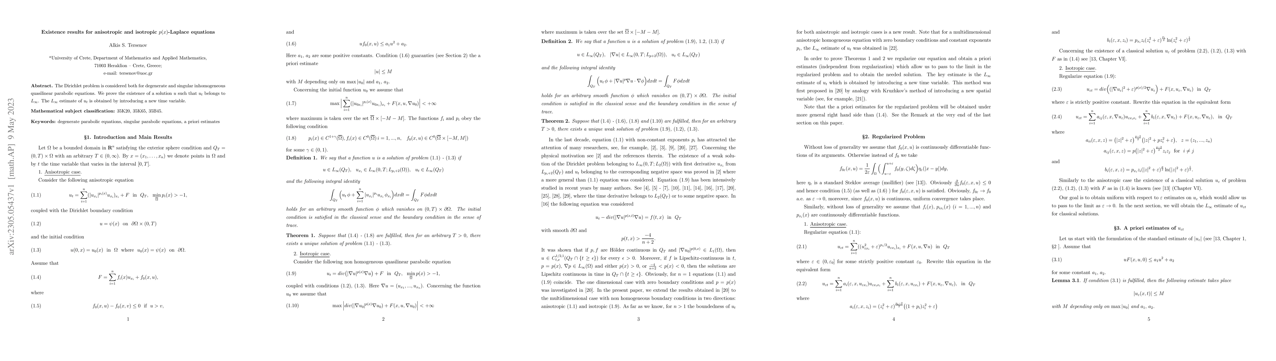 Thumbnail for Existence results for anisotropic and isotropic $p(x)$-Laplace equations
