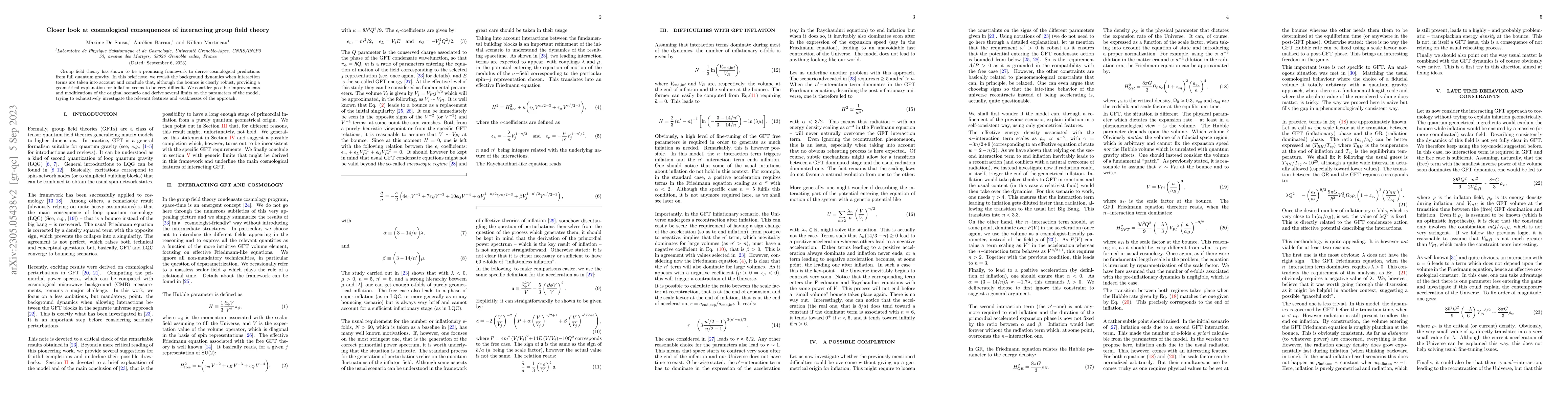 Thumbnail for Closer look at cosmological consequences of interacting group field
  theory