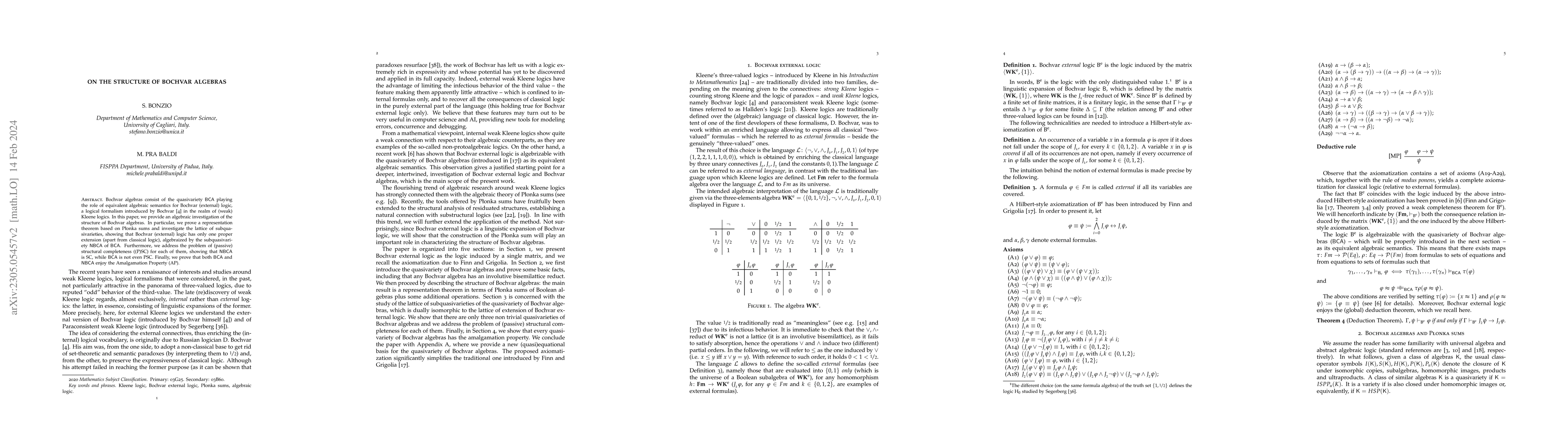 Thumbnail for On the structure of Bochvar algebras