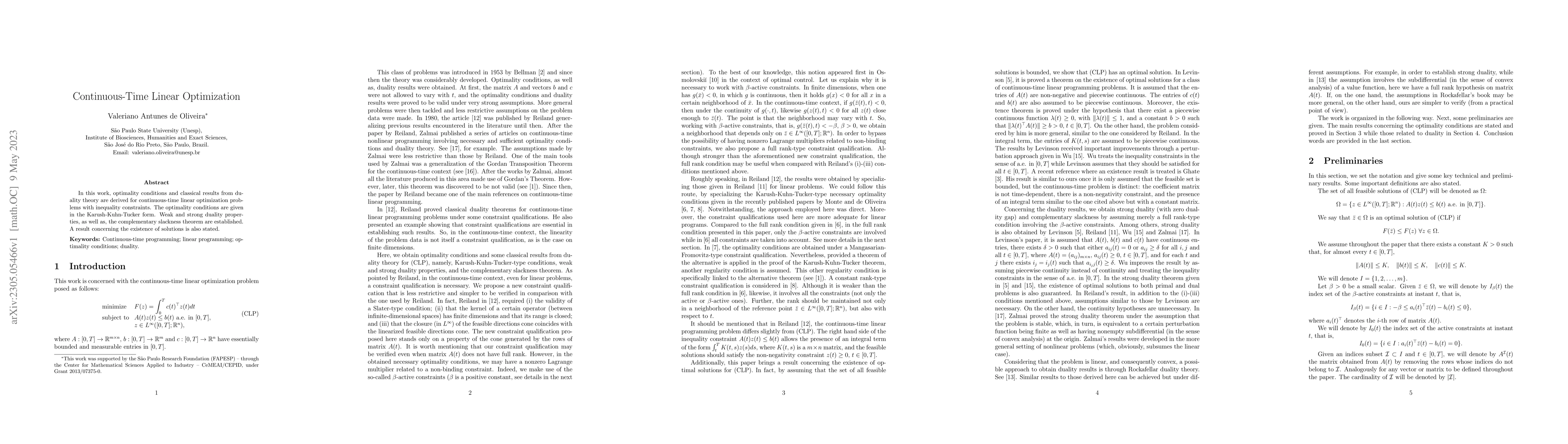 Thumbnail for Continuous-Time Linear Optimization