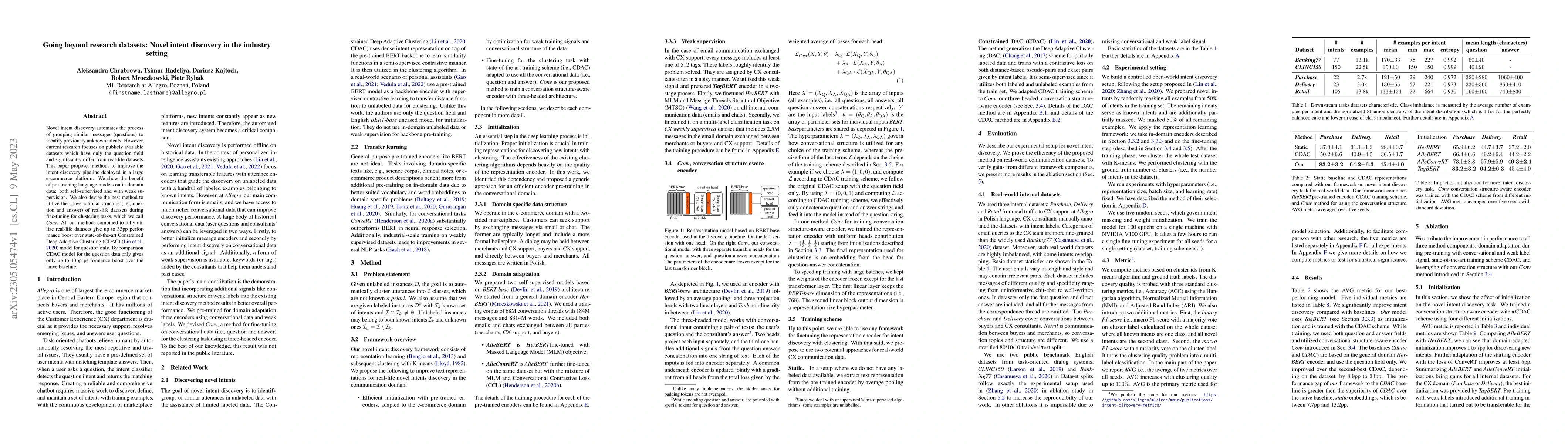Thumbnail for Going beyond research datasets: Novel intent discovery in the industry
  setting
