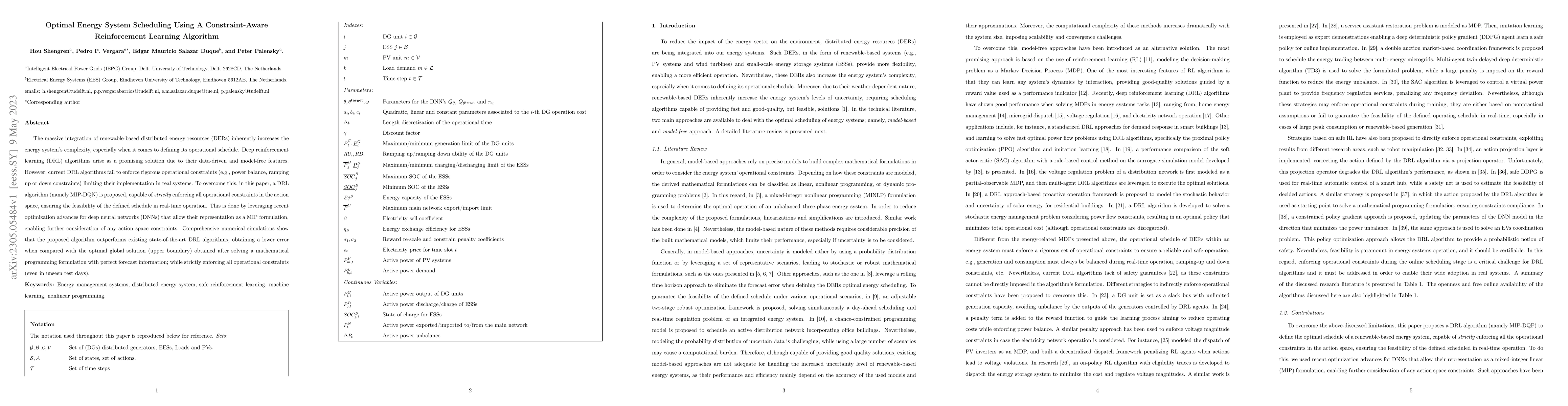 Thumbnail for Optimal Energy System Scheduling Using A Constraint-Aware Reinforcement
  Learning Algorithm