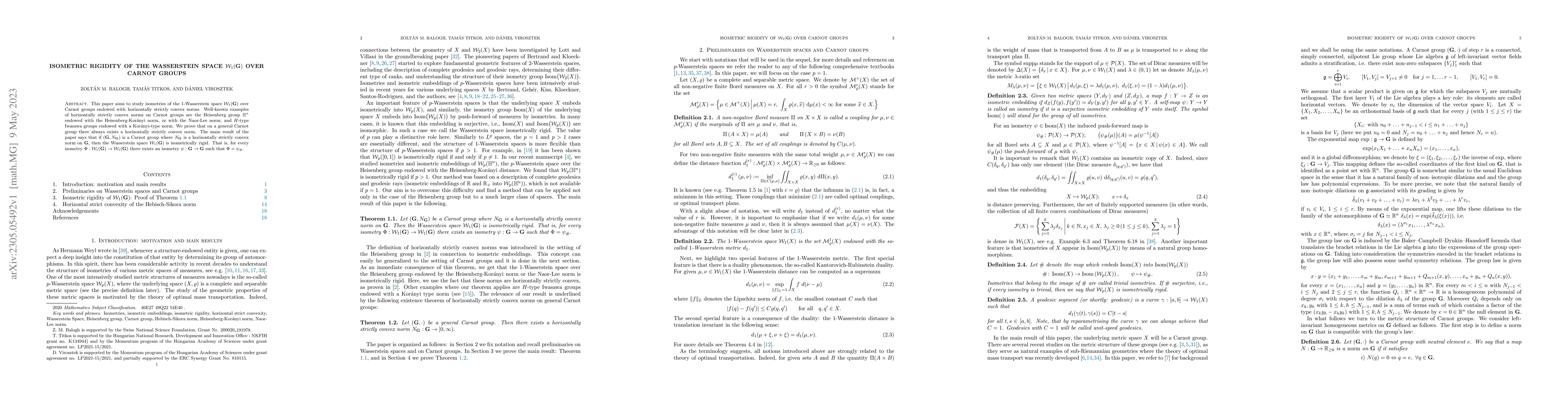 Thumbnail for Isometric rigidity of the Wasserstein space $\mathcal{W}_1(\mathbf{G})$
  over Carnot groups
