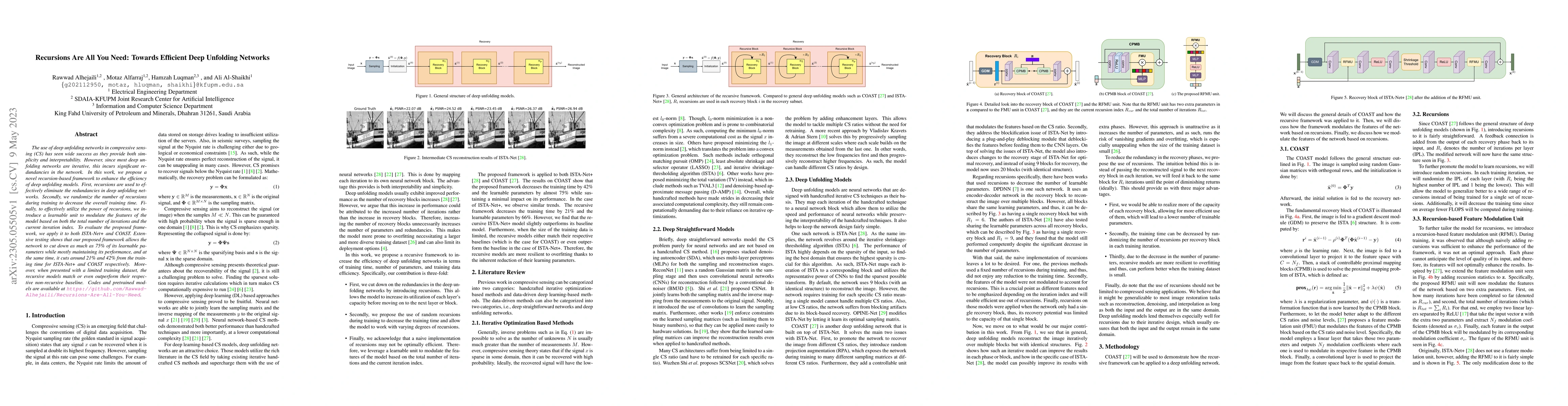 Thumbnail for Recursions Are All You Need: Towards Efficient Deep Unfolding Networks